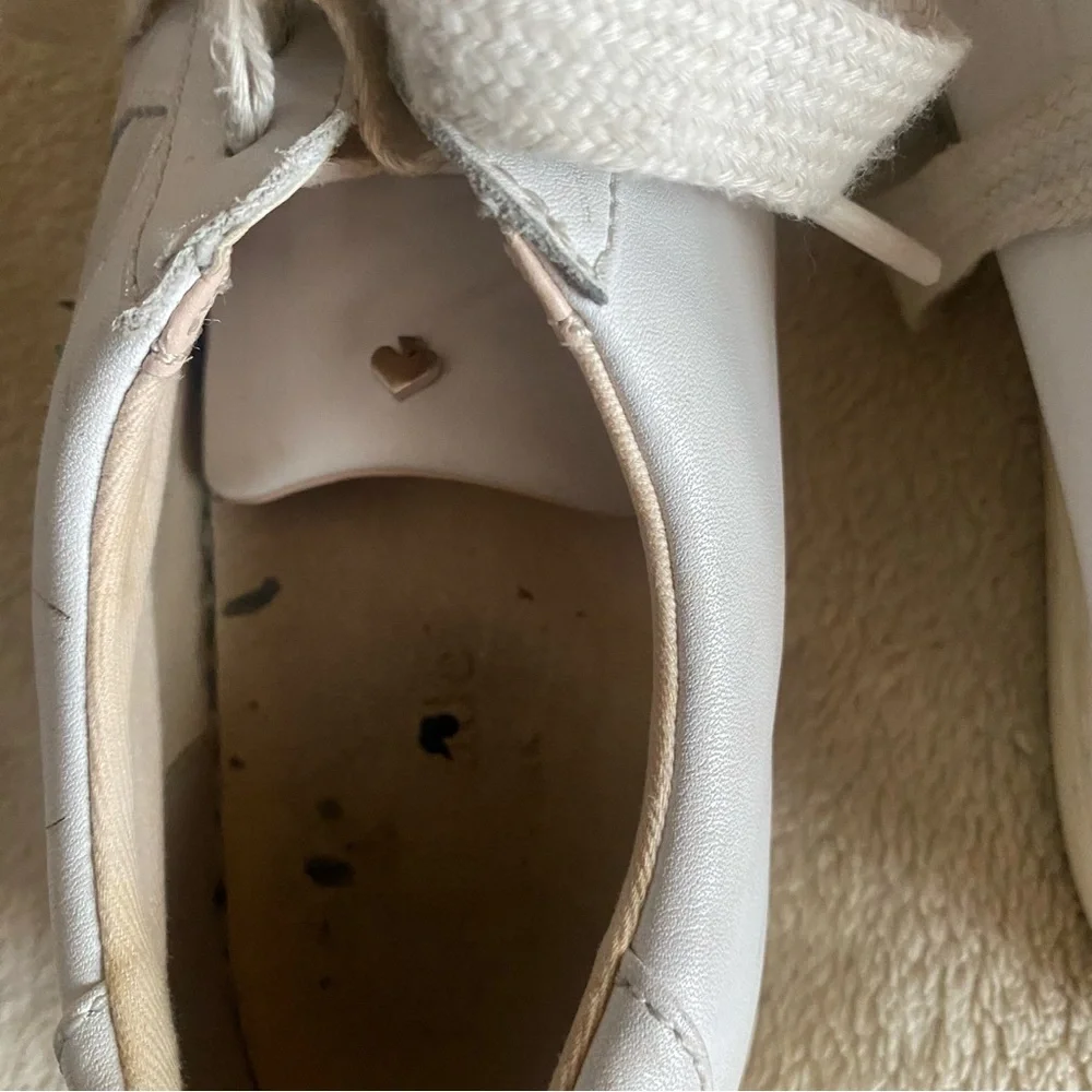 Kate Spade New York‎ Fez Sneakers Womens Size 6B White Leather Shoes Classic